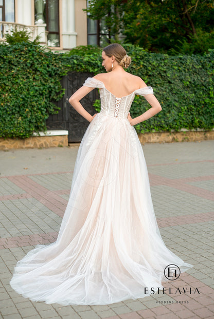 Aurelia Open back A-line Straps Wedding Dress Back