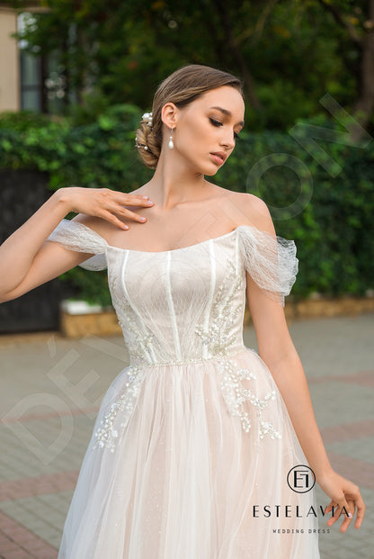 Aurelia Open back A-line Straps Wedding Dress 2