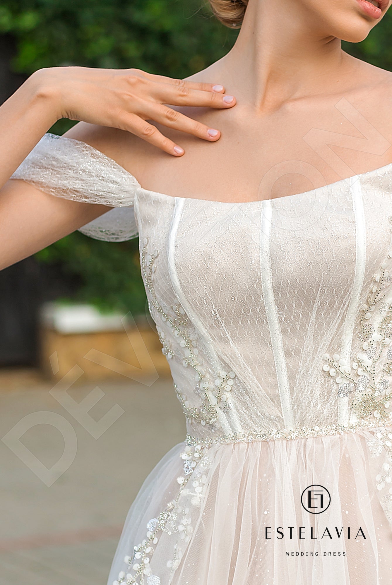 Aurelia Open back A-line Straps Wedding Dress 7