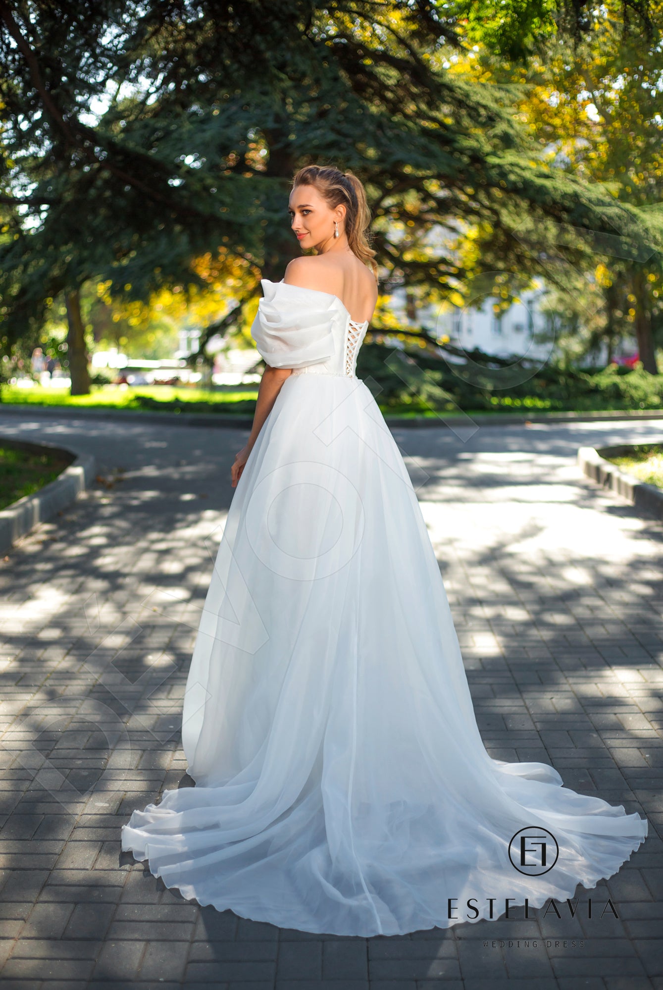 Cataline Open back A-line Strapless Wedding Dress Back