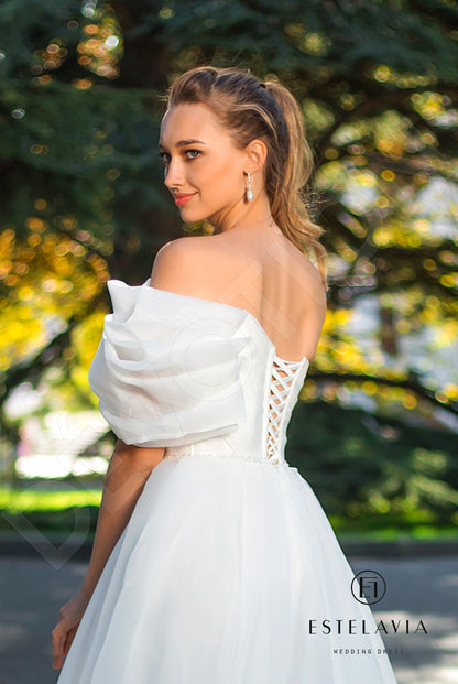 Cataline Open back A-line Strapless Wedding Dress 4