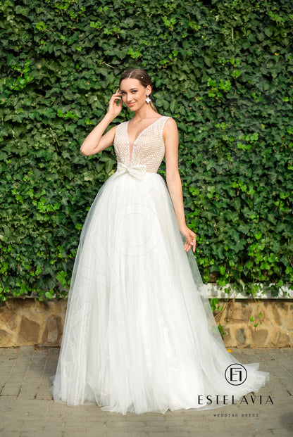 Cosmina Open back A-line Sleeveless Wedding Dress 5