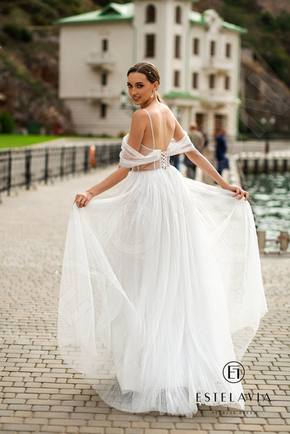 Danara Open back A-line Detachable sleeves and straps Wedding Dress Back