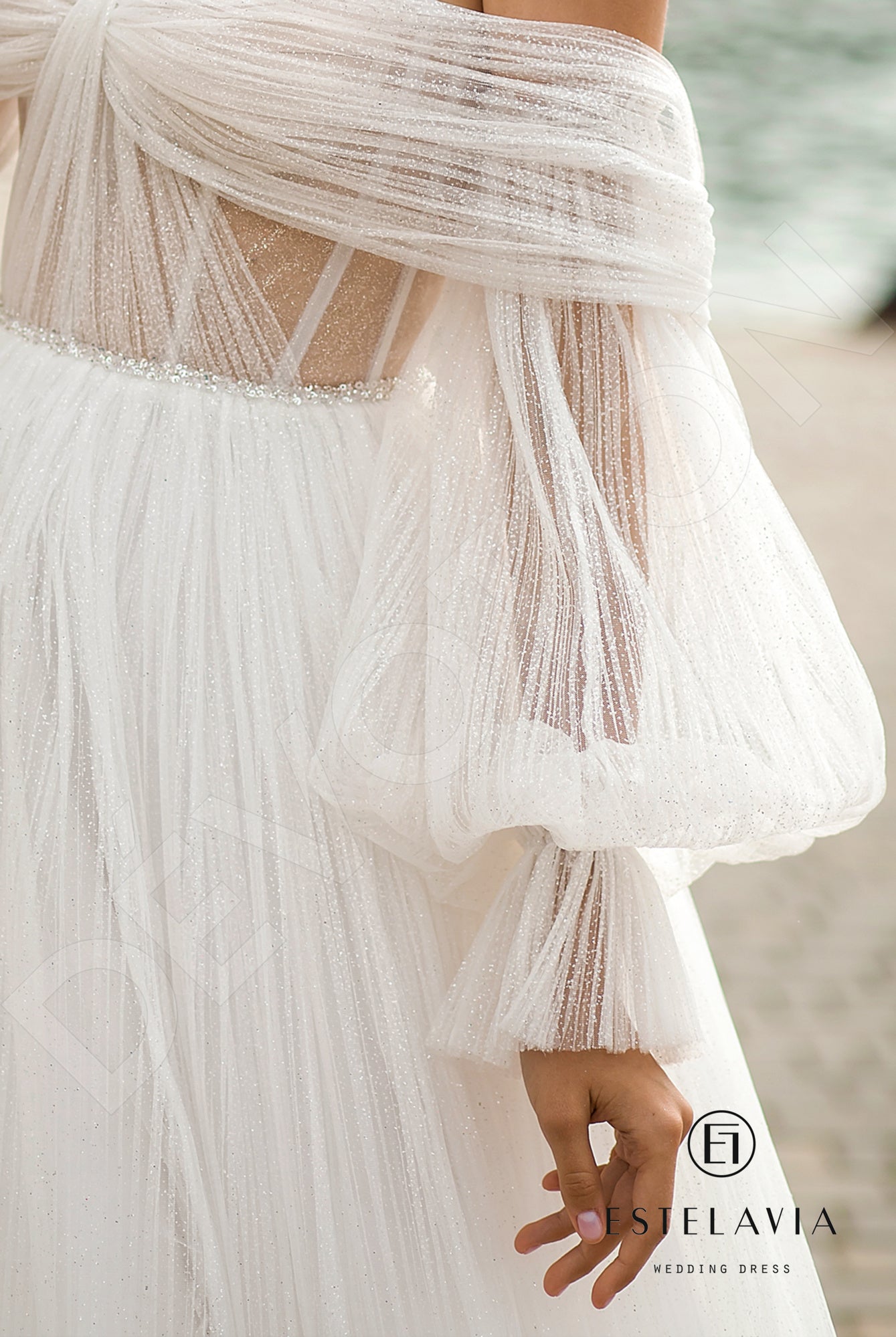 Danara Open back A-line Detachable sleeves and straps Wedding Dress 5