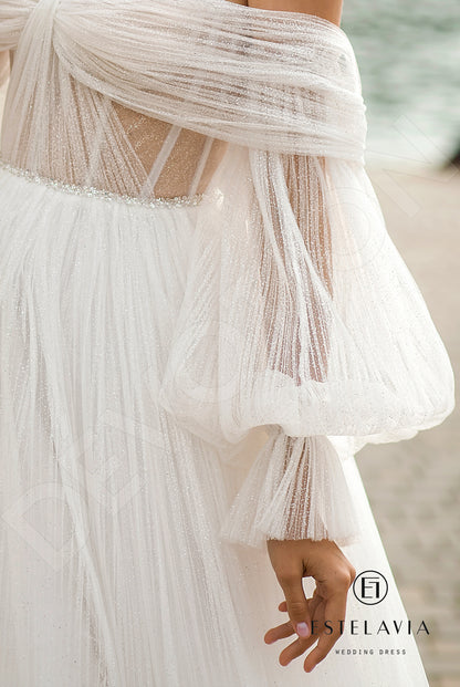 Danara Open back A-line Detachable sleeves and straps Wedding Dress 5