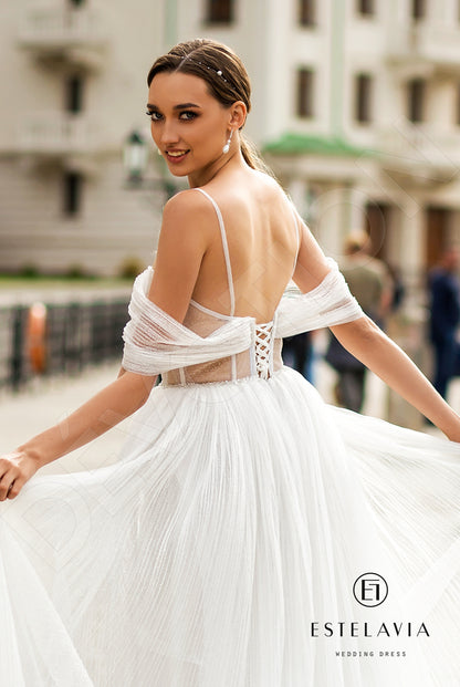 Danara Open back A-line Detachable sleeves and straps Wedding Dress 9