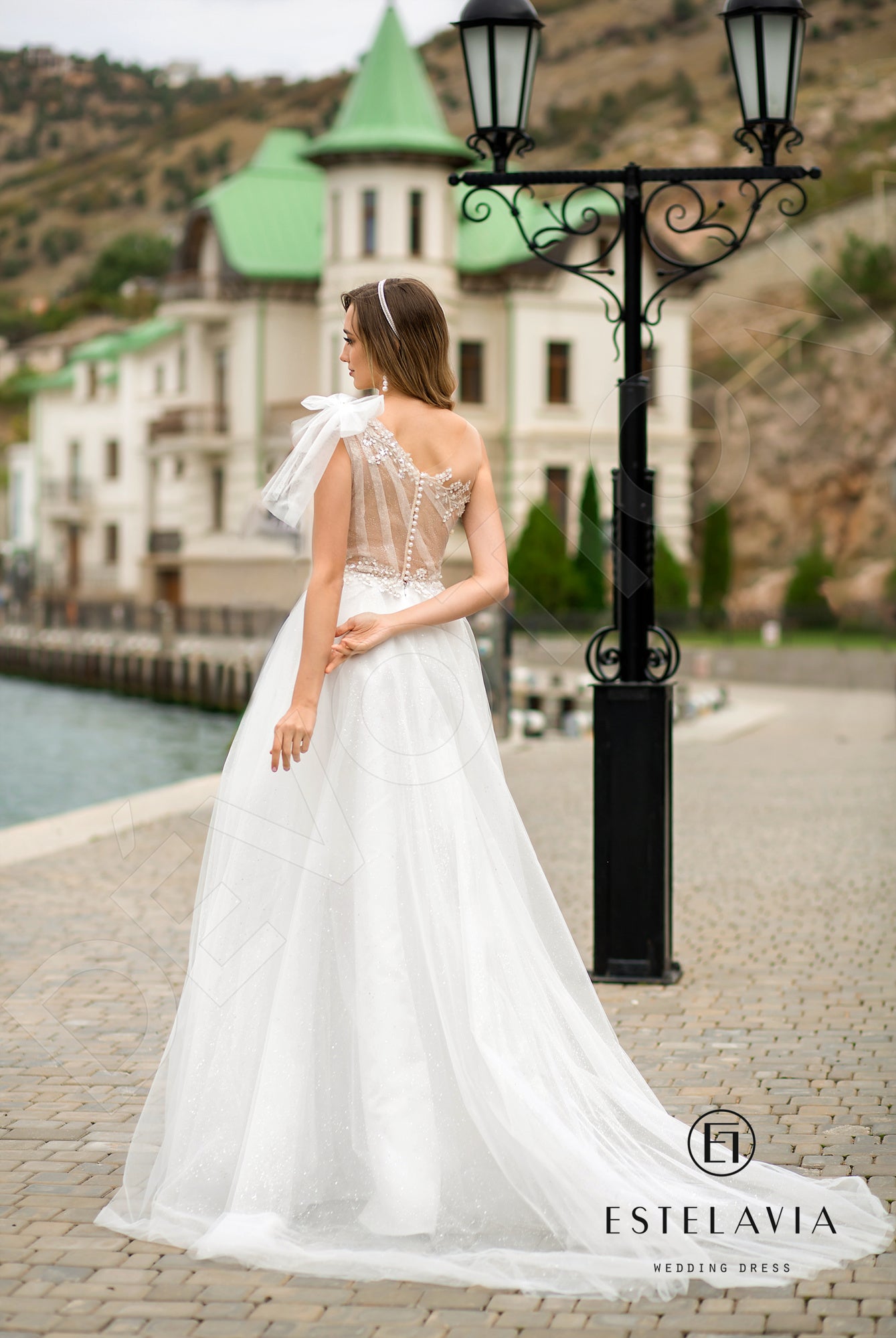 Dorine Full back A-line Sleeveless Wedding Dress Back