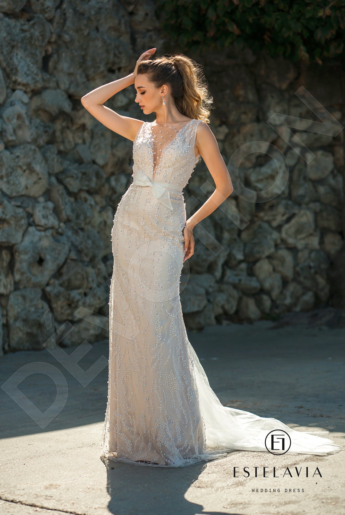 Emilina Open back Trumpet/Mermaid Sleeveless Wedding Dress 6