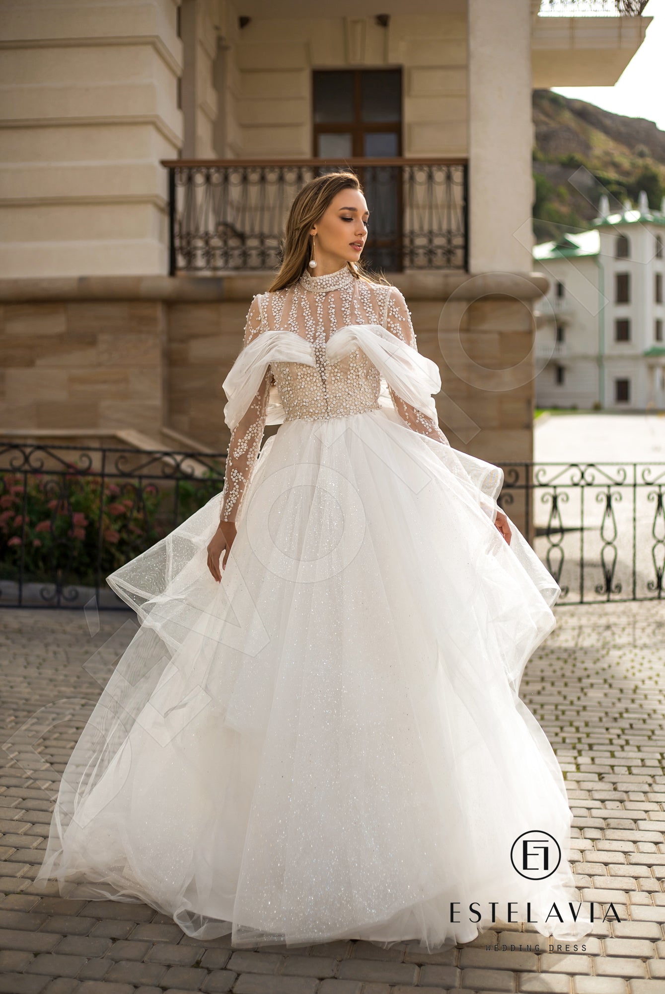 Felicia Open back A-line Long sleeve Wedding Dress 8