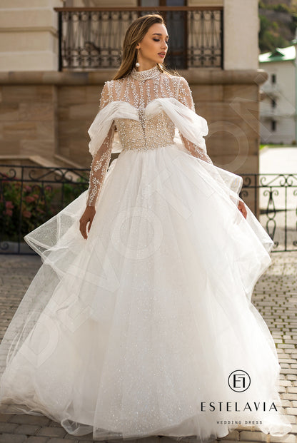 Felicia Open back A-line Long sleeve Wedding Dress Front