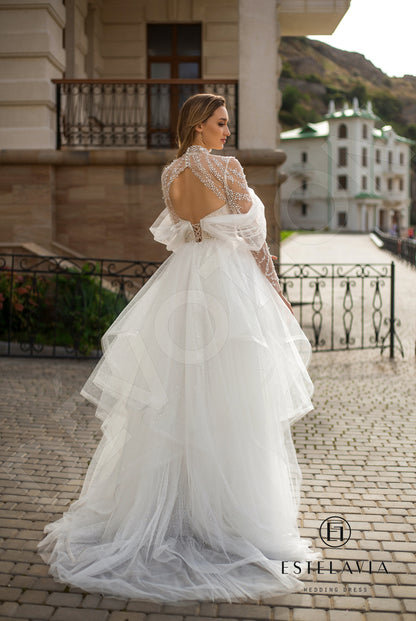 Felicia Open back A-line Long sleeve Wedding Dress Back