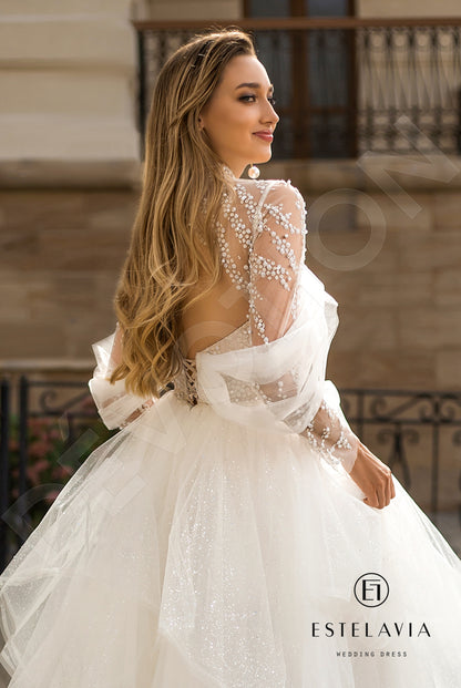 Felicia Open back A-line Long sleeve Wedding Dress 9
