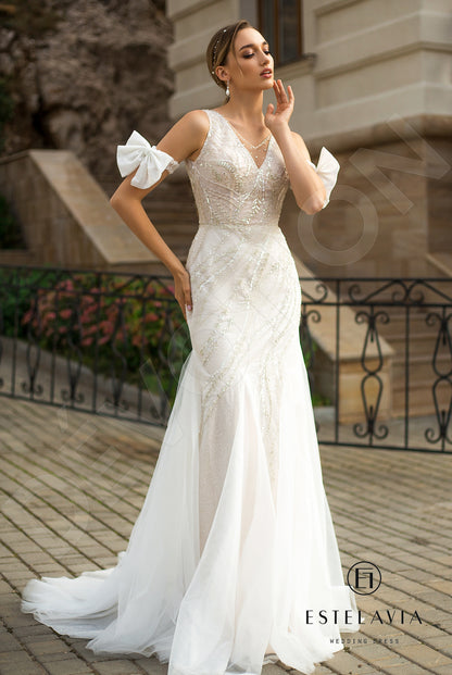 Laurencia Open back Trumpet/Mermaid Sleeveless Wedding Dress Front