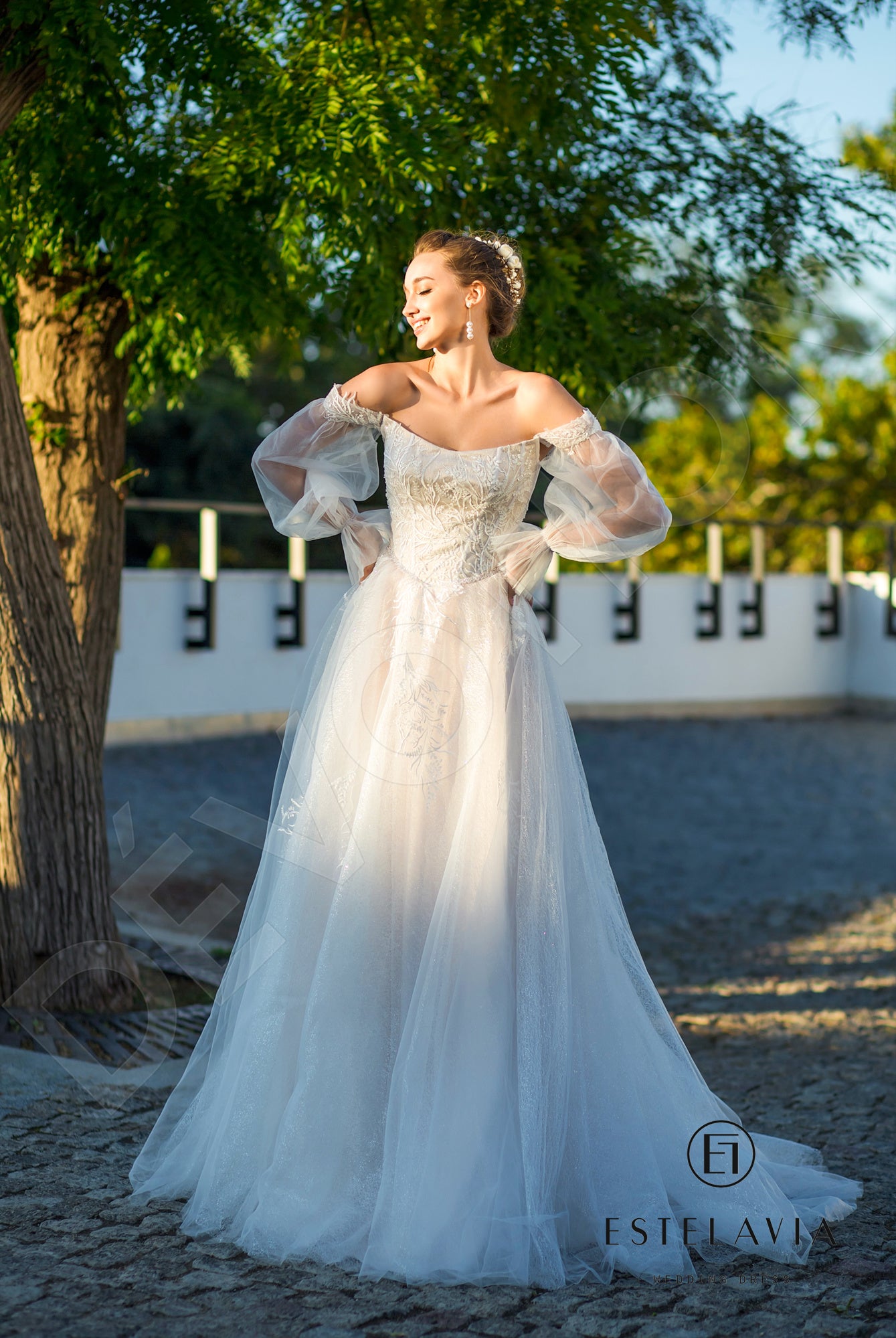 Lucina Open back A-line Strapless Wedding Dress 8