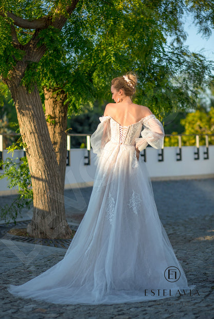 Lucina Open back A-line Strapless Wedding Dress Back