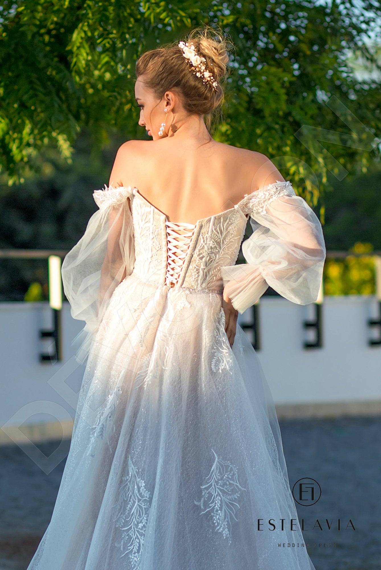 Lucina Open back A-line Strapless Wedding Dress 5
