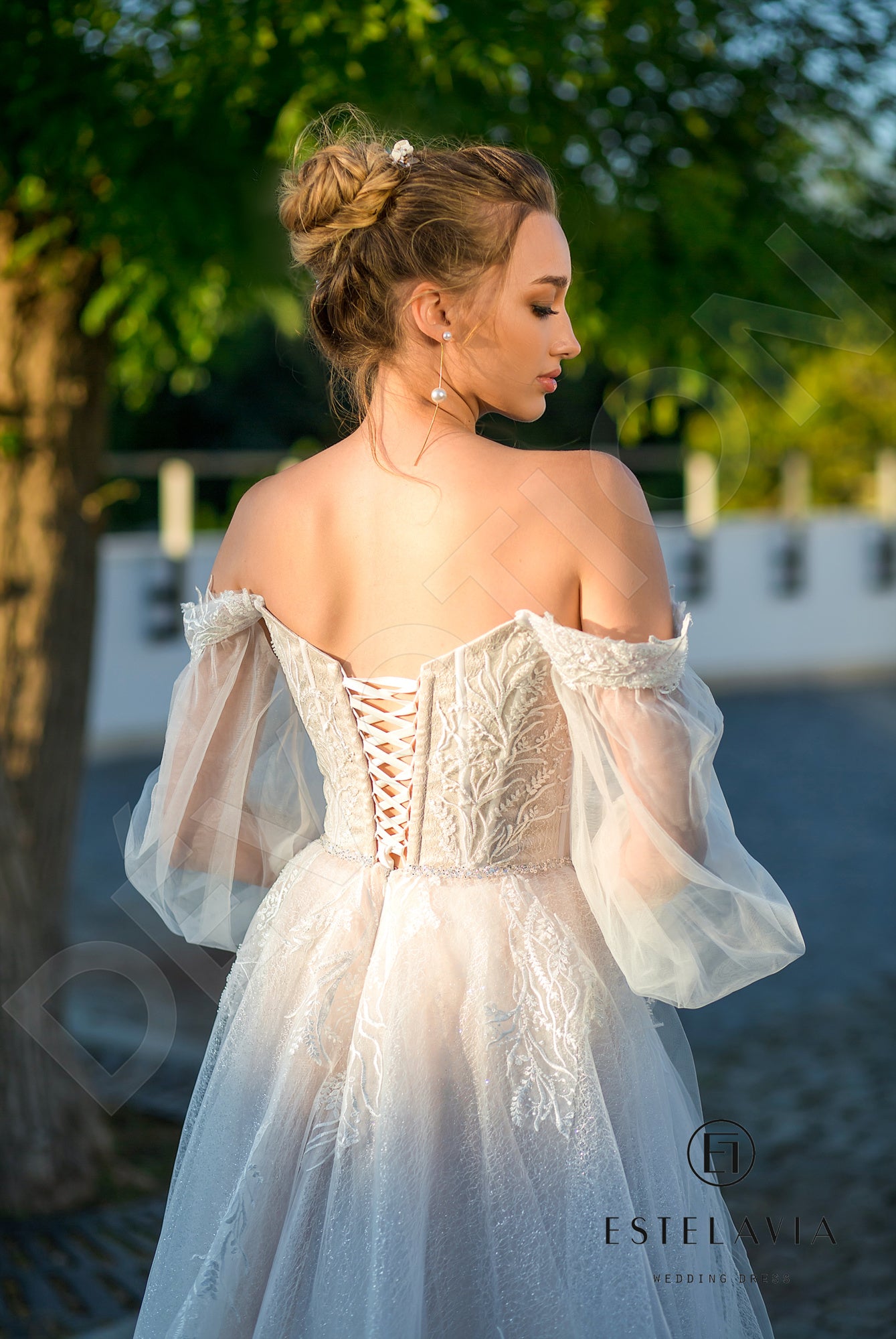 Lucina Open back A-line Strapless Wedding Dress 3