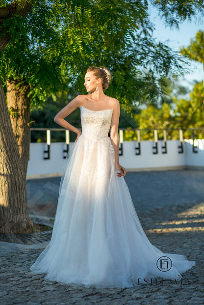 Lucina Open back A-line Strapless Wedding Dress 4