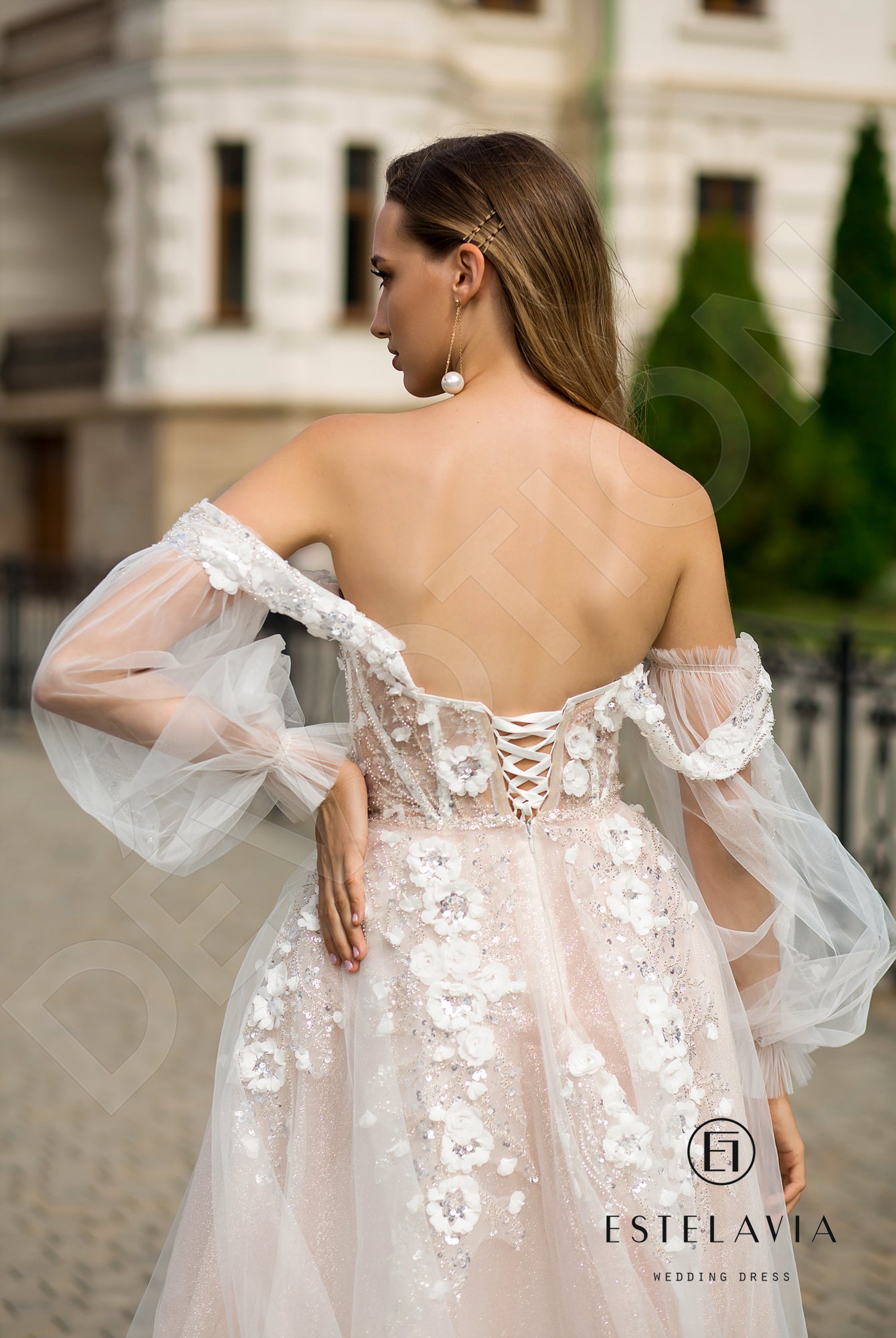 Lucrecine A-line Sweetheart Milk Cappuccino Wedding dress