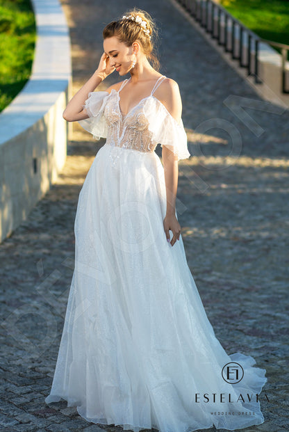 Marchella Open back A-line Straps Wedding Dress Front