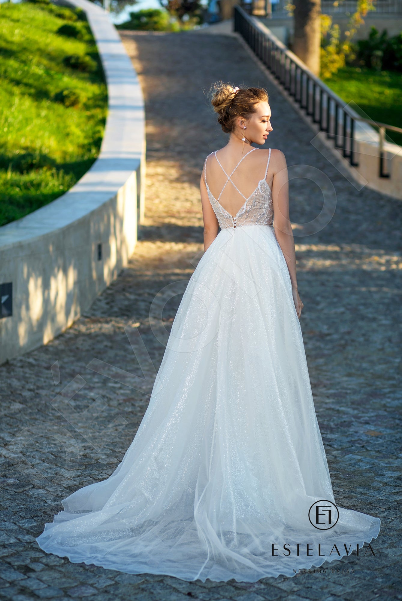 Marchella Open back A-line Straps Wedding Dress Back