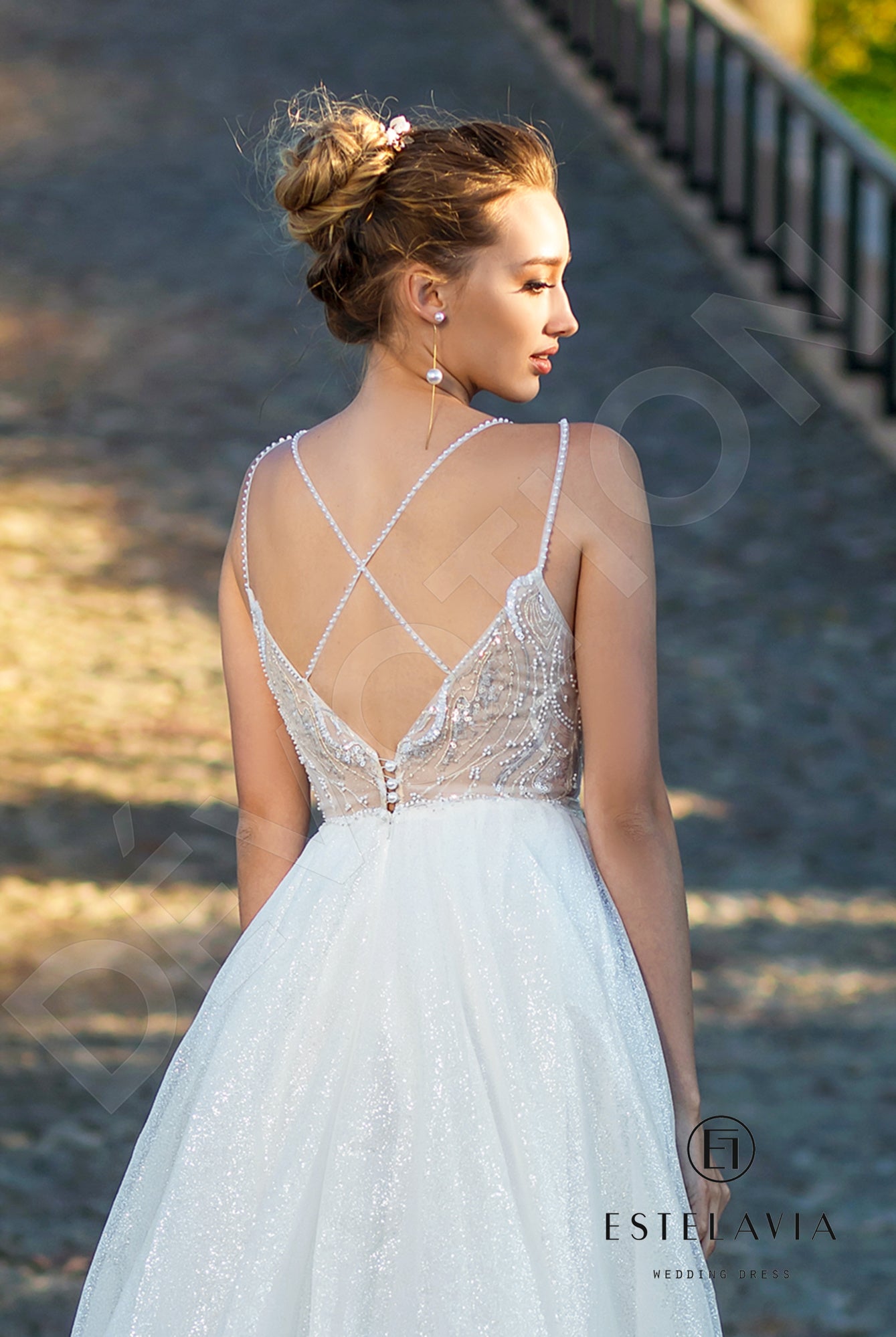 Marchella Open back A-line Straps Wedding Dress 4