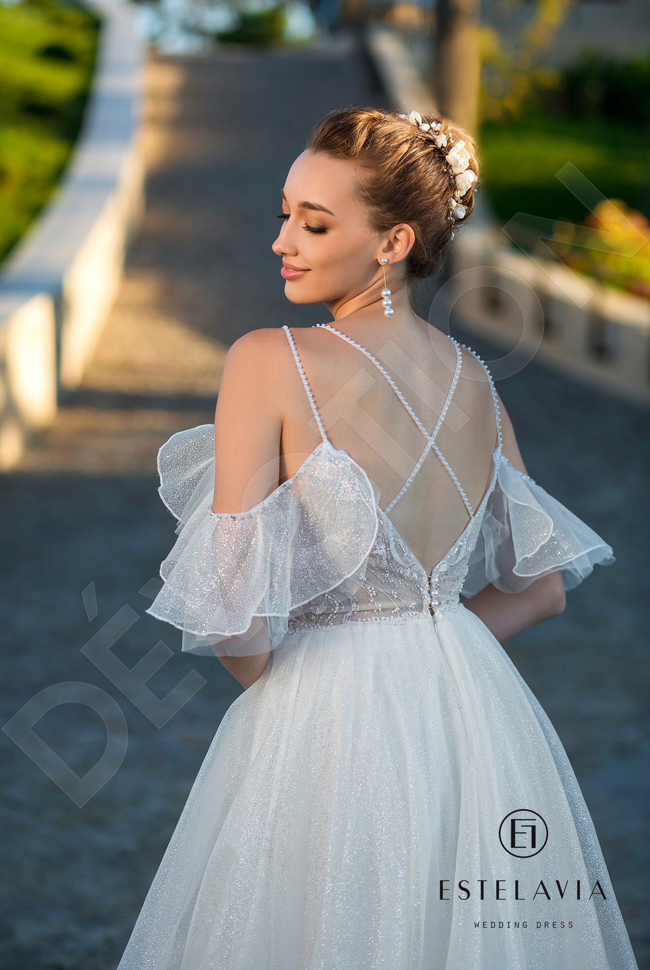 Marchella Open back A-line Straps Wedding Dress 3