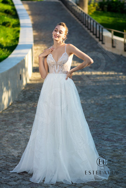 Marchella Open back A-line Straps Wedding Dress 8