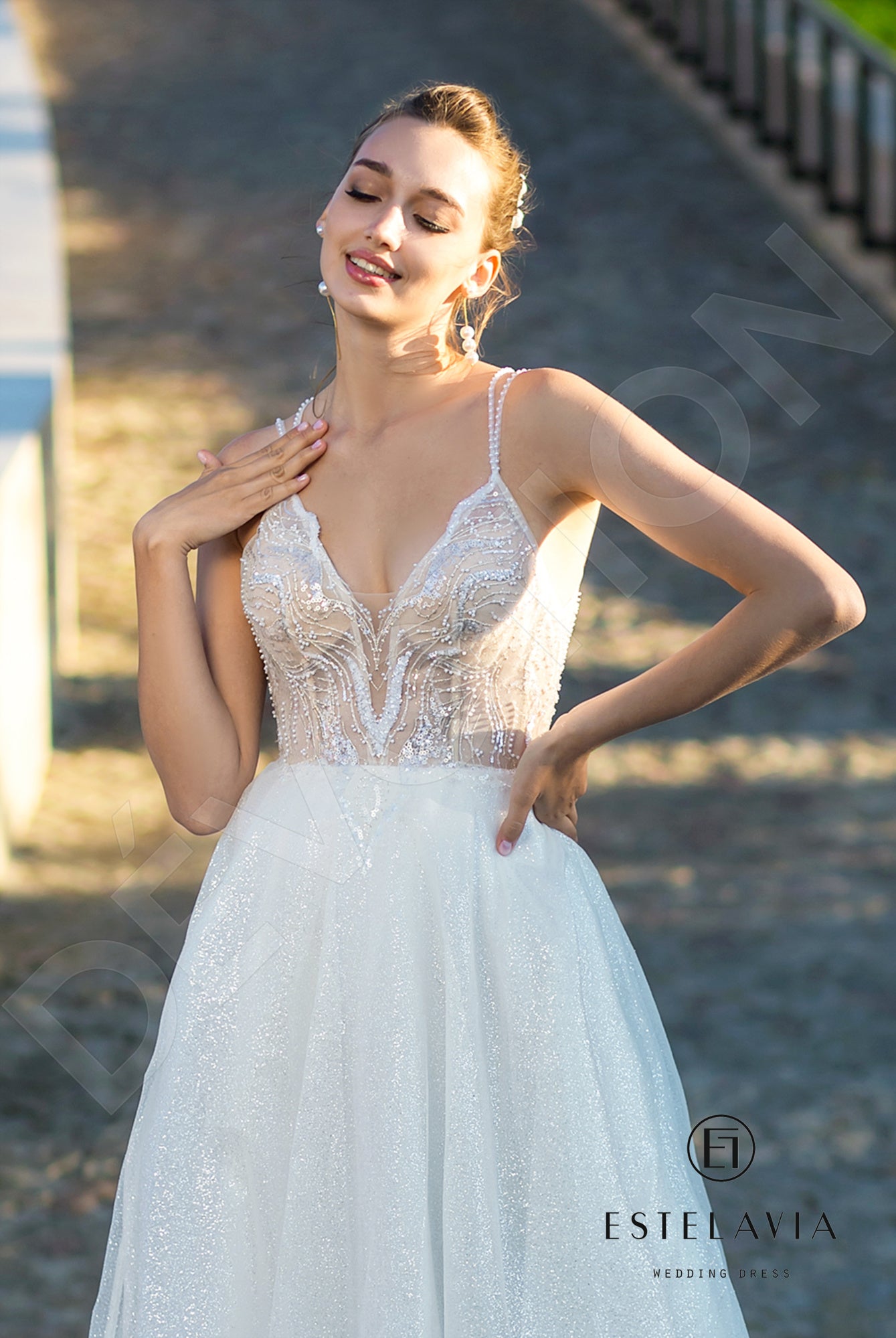 Marchella Open back A-line Straps Wedding Dress 9