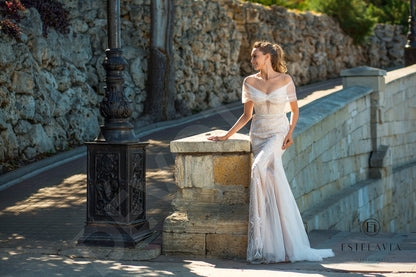 Mariana Illusion back Trumpet/Mermaid Sleeveless Wedding Dress 9