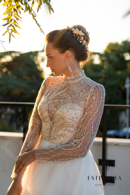 Marinella Full back A-line Long sleeve Wedding Dress 2