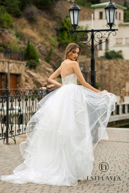 Mihaela Open back A-line Detachable sleeves Wedding Dress Back