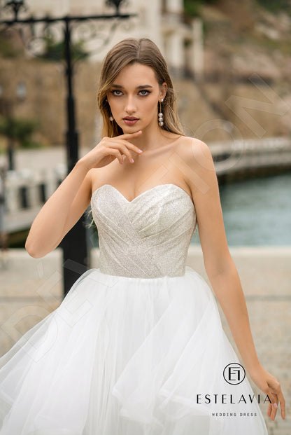 Mihaela Open back A-line Detachable sleeves Wedding Dress 2