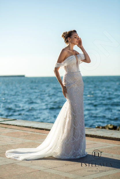 Monica Open back Trumpet/Mermaid Detachable sleeves Wedding Dress 8