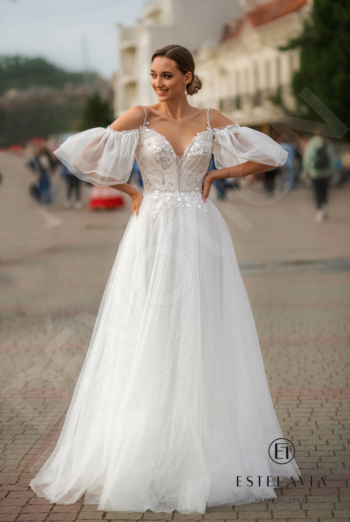 Nicolette A-line Sweetheart Milk Wedding dress