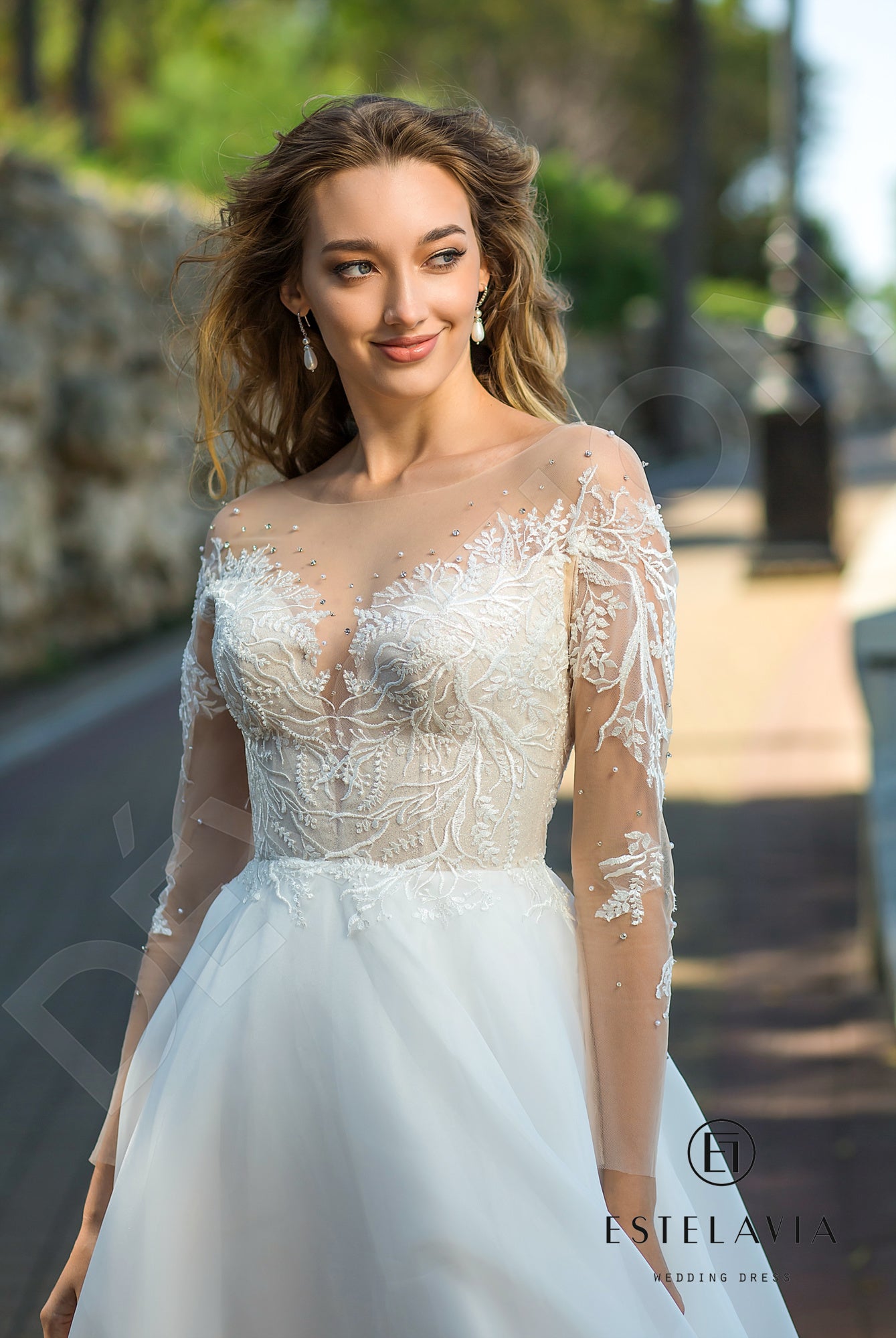 Otilia Open back A-line Long sleeve Wedding Dress 2