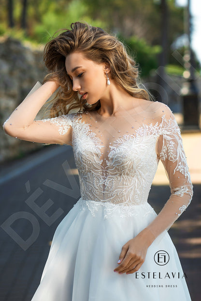 Otilia Open back A-line Long sleeve Wedding Dress 5