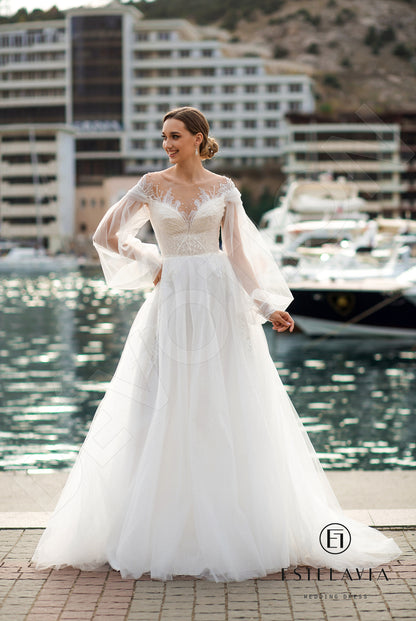 Ralica Full back A-line Long sleeve Wedding Dress 8