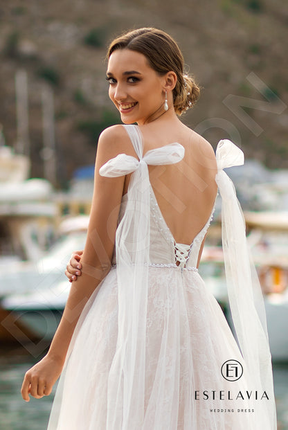 Ramola Open back A-line Straps Wedding Dress 4