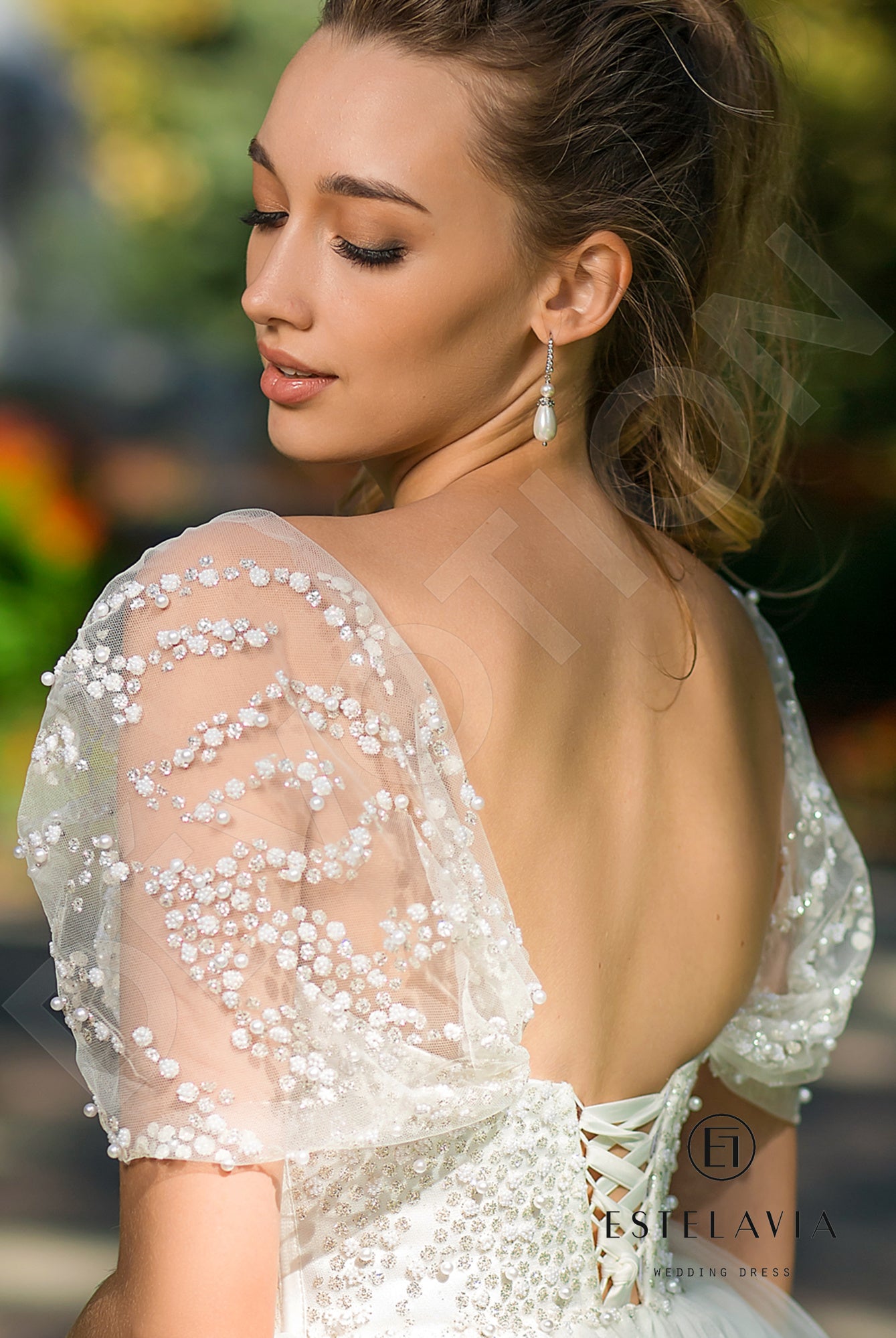 Violetta Open back A-line Straps Wedding Dress 6