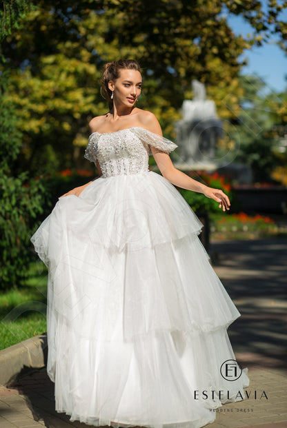 Violetta Open back A-line Straps Wedding Dress 9