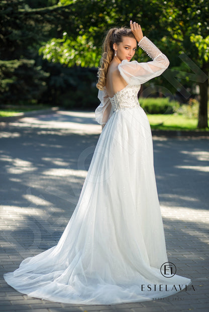 Zinovia Open back A-line Strapless Wedding Dress Back