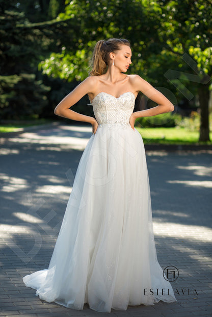 Zinovia Open back A-line Strapless Wedding Dress 8