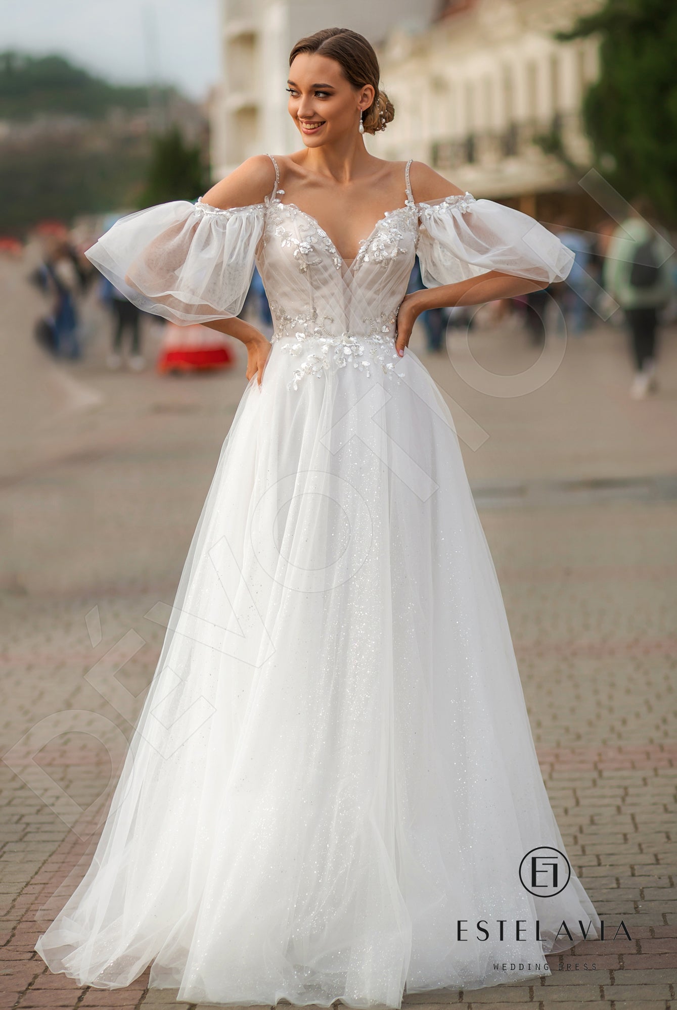 Nicolette A-line Sweetheart Milk Wedding dress