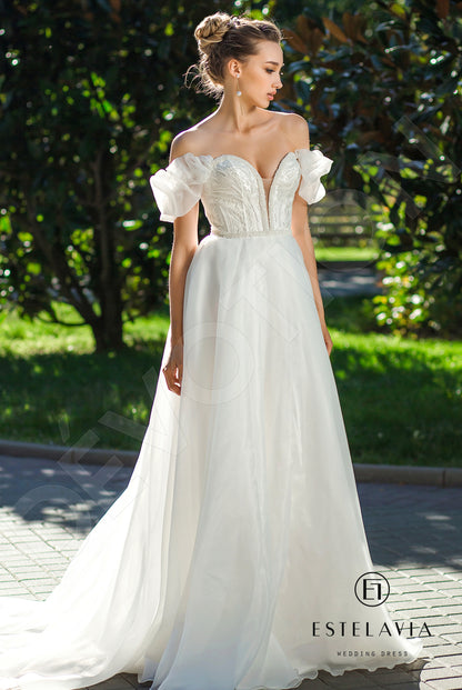 Adelina Open back A-line Straps Wedding Dress Front