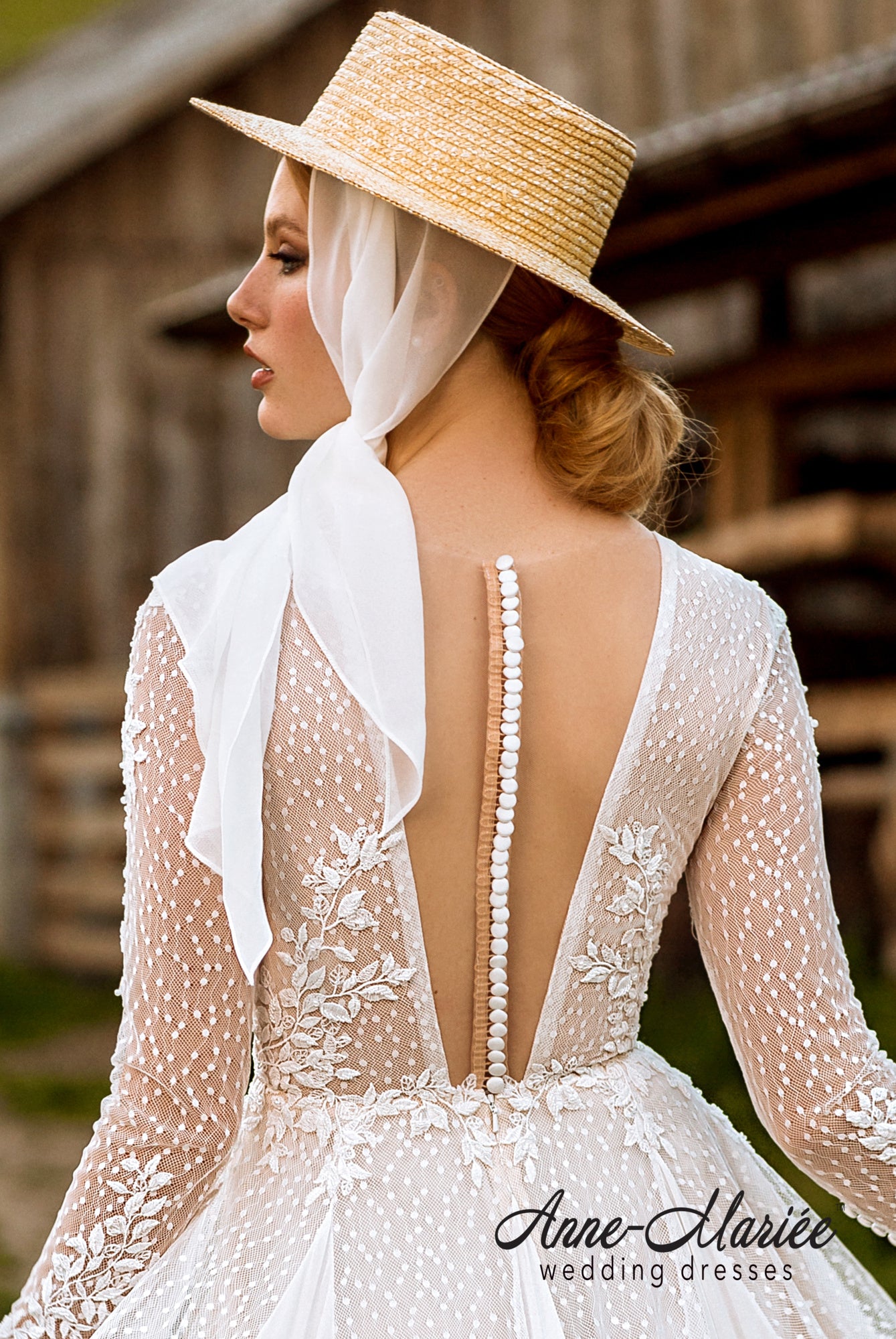 Celiane A-line Illusion Ivory Dustyrose Wedding dress