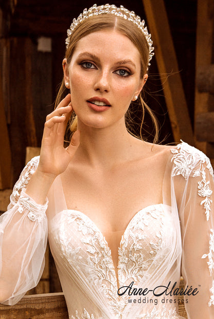 Elsy Open back A-line Long sleeve Wedding Dress 7