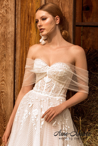 Florian Open back A-line Strapless Wedding Dress 4