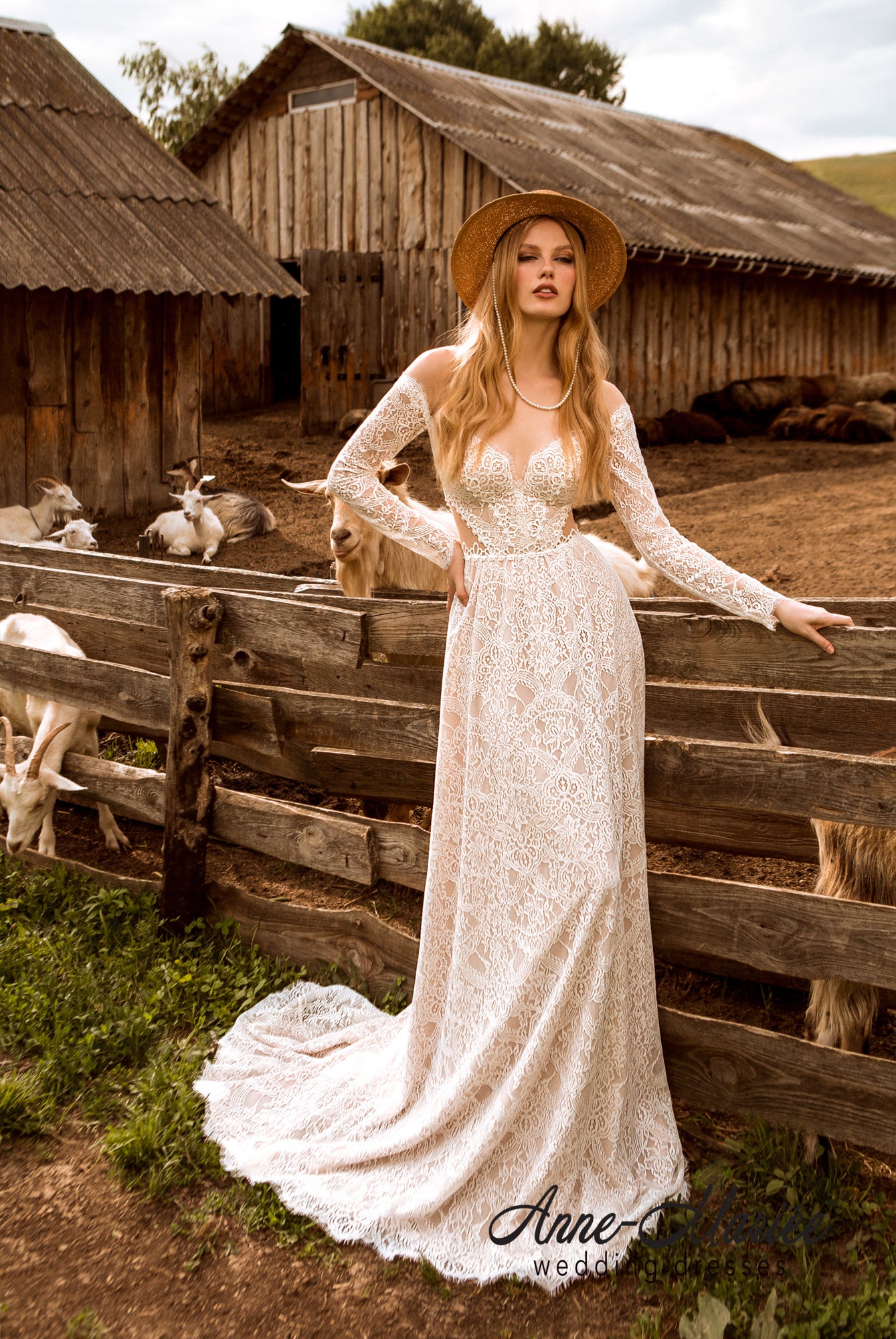 Ida Open back A-line Long sleeve Wedding Dress 5