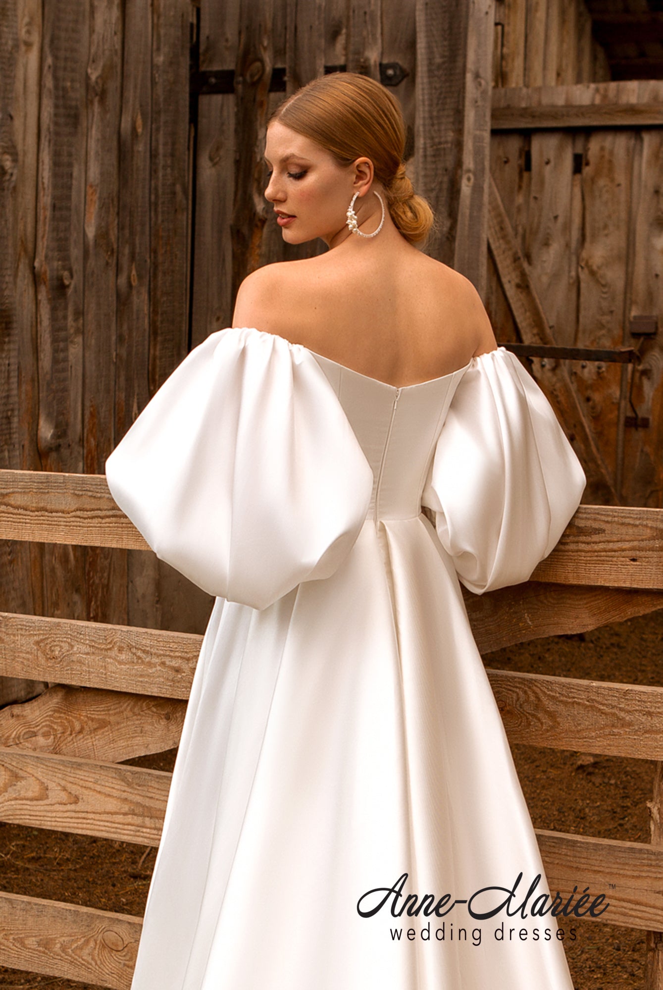 Rita Open back A-line 3/4 sleeve Wedding Dress 3